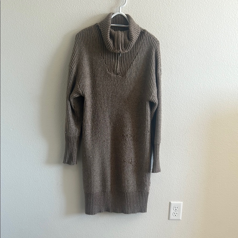 Brown Turtle Neck Sweater with Relaxed Fit